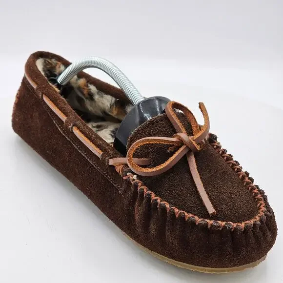Minnetonka Moccasins Mens Size 8 Brown Suede Slip-On Normcore Western Minimalist - Picture 2 of 7